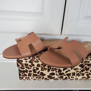 FRENCH SOLE ALIBI TAN LEATHER SANDALS